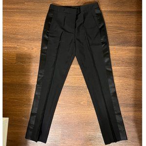 Burberry: Uniform Black Tuxedo Striped Cropped Dress Pants (size 4)